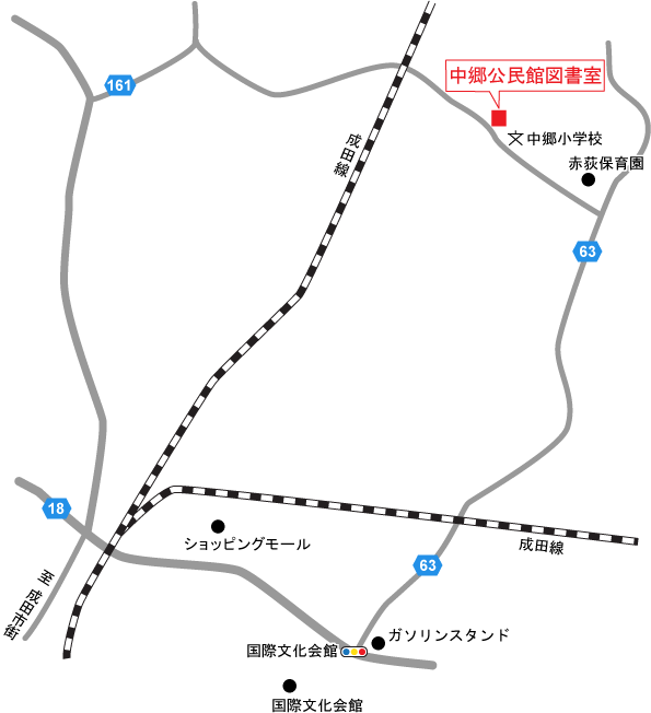 中郷公民館図書室の地図