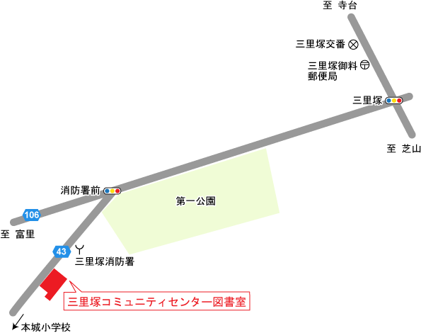三里塚コミュニティセンター図書室の地図